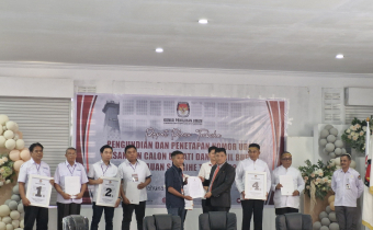 Pengawasan Pengundian Nomor Urut Paslon Bupati dan Wakil Bupati Kepulauan Sangihe Tahun 2024